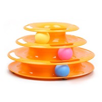 Hot selling 3-layer pet toy tower track ball circular cat turntable interactive cat toys